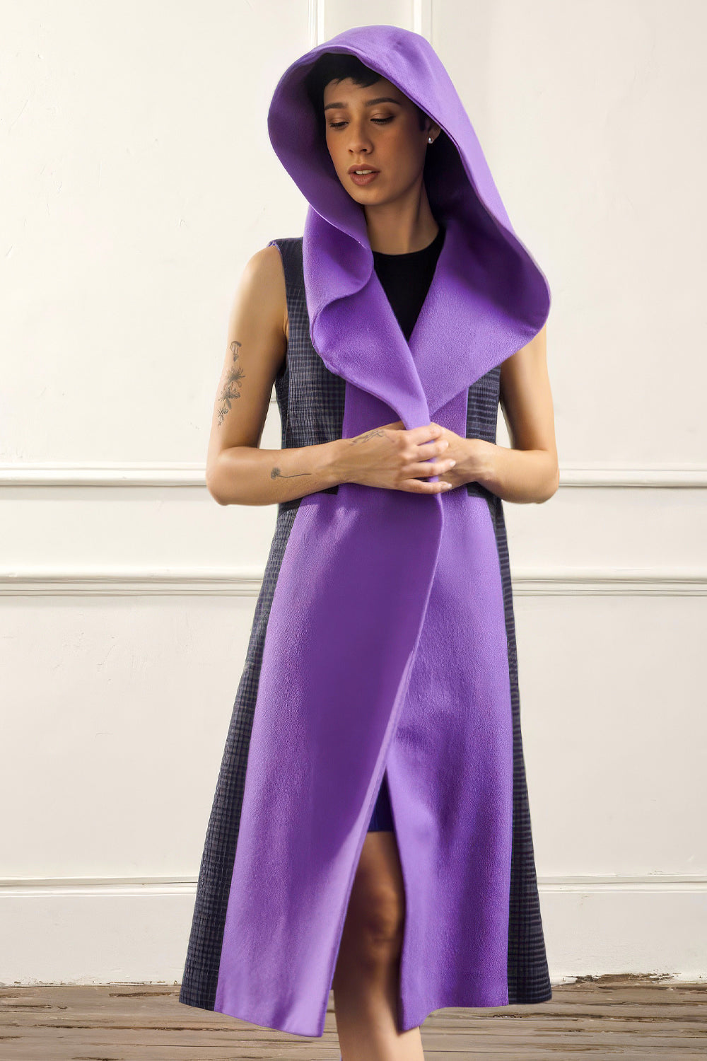 The Alpaca Hooded Long Vest The Alpaca Hooded Long Vest
