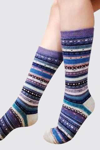 Striped Calf High Socks