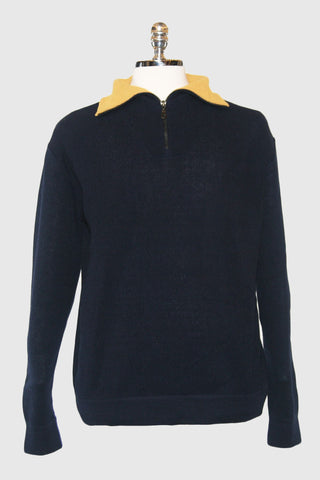 GO NAVY Men's Zipneck Sweater - Alpaca International
 - 1